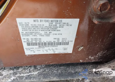 2020 Ford Ecosport Se from USA, damaged, VIN MAJ3S2GEXLC329351